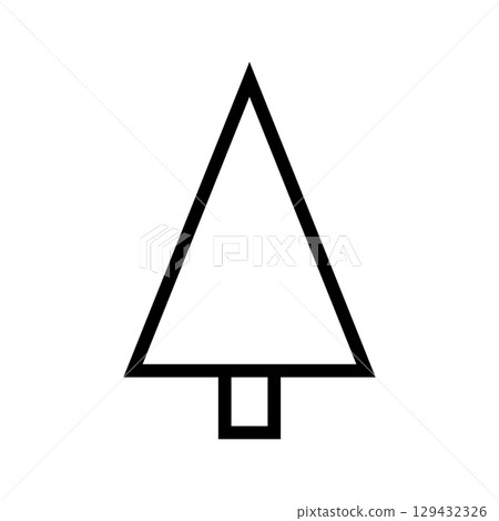 Tree line icon. Christmas tree icon. Vector illustration isolated on white background. 129432326