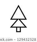 Tree line icon. Christmas tree icon. Vector illustration isolated on white background. 129432328