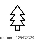 Tree line icon. Christmas tree icon. Vector illustration isolated on white background. 129432329