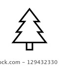 Tree line icon. Christmas tree icon. Vector illustration isolated on white background. 129432330
