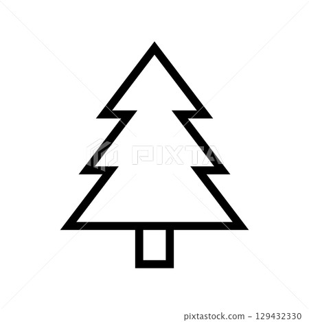 Tree line icon. Christmas tree icon. Vector illustration isolated on white background. 129432330