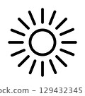 Sun line icon. Summer icon vector isolated on white background. 129432345