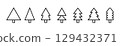 Tree line icons set. Christmas tree icons. Vector illustration isolated on white background. 129432371