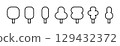 Tree line icons set. Vector illustration isolated on white background. 129432372