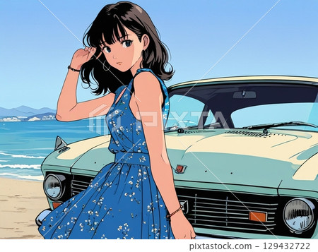 A woman driving by car 129432722