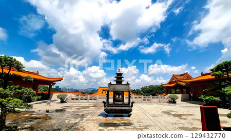 Shenzhen Xianhu Botanical Garden, Luohu District, Shenzhen, Guangdong, China - featuring temples of various Asian faiths, including Hongfa Temple. 16.07.2025 Shenzhen Xianhu Botanical Garden, Luohu District, Shenzhen, Guangdong, China - featuring temples of various Asian faiths, including Hongfa Temple. 16.07.2025 129432770