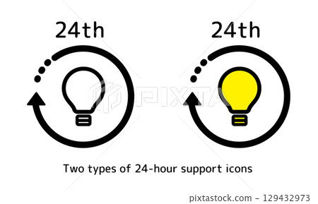 Electricity 24 hour support service icon set Electricity 24 hour support service icon set 129432973