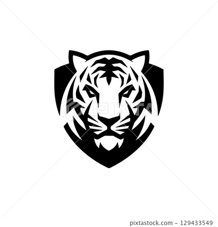 Tiger head. Tiger emblem. Modern style tiger sign. Vector illustration Tiger head. Tiger emblem. Modern style tiger sign. Vector illustration 129433549