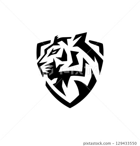Tiger head. Tiger emblem. Modern style tiger sign. Vector illustration 129433550