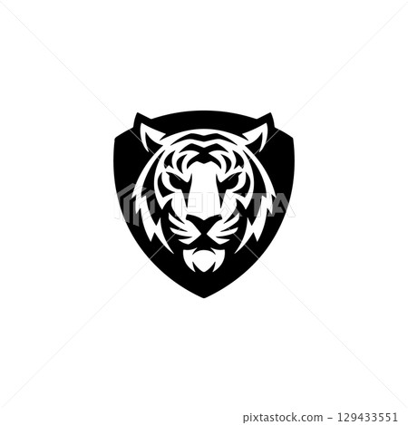 Tiger head. Tiger emblem. Modern style tiger sign. Vector illustration Tiger head. Tiger emblem. Modern style tiger sign. Vector illustration 129433551