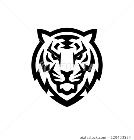 Tiger head. Tiger emblem. Modern style tiger sign. Vector illustration Tiger head. Tiger emblem. Modern style tiger sign. Vector illustration 129433554