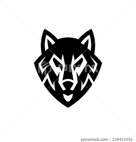 Wolf head. Wolf emblem. Modern style wolf sign. Vector illustration 129433592