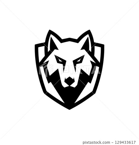 Wolf head. Wolf emblem. Modern style wolf sign. Vector illustration Wolf head. Wolf emblem. Modern style wolf sign. Vector illustration 129433617