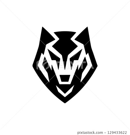 Wolf head. Wolf emblem. Modern style wolf sign. Vector illustration Wolf head. Wolf emblem. Modern style wolf sign. Vector illustration 129433622