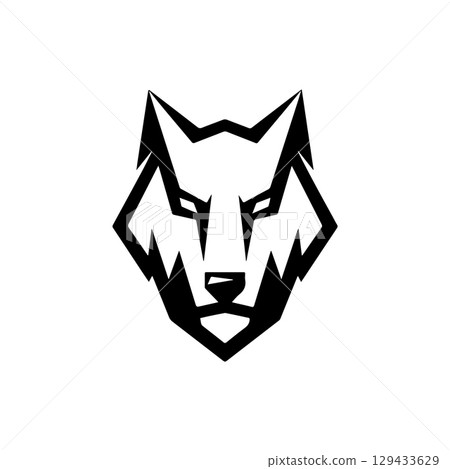 Wolf head. Wolf emblem. Modern style wolf sign. Vector illustration 129433629