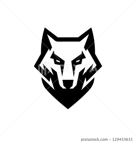Wolf head. Wolf emblem. Modern style wolf sign. Vector illustration Wolf head. Wolf emblem. Modern style wolf sign. Vector illustration 129433631