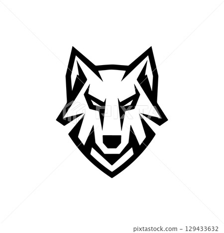 Wolf head. Wolf emblem. Modern style wolf sign. Vector illustration 129433632