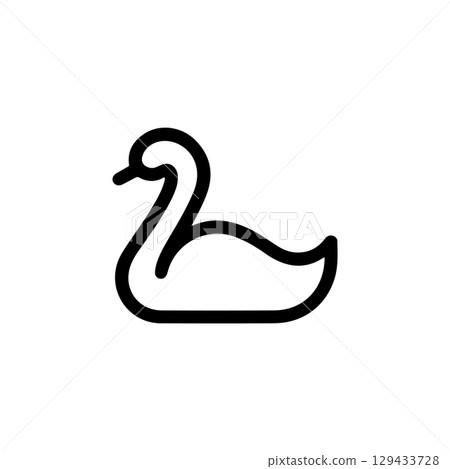 Swan minimalist emblem. Swan emblem. Design element for emblem, sign, poster, label. Swan minimalist emblem. Swan emblem. Design element for emblem, sign, poster, label. 129433728
