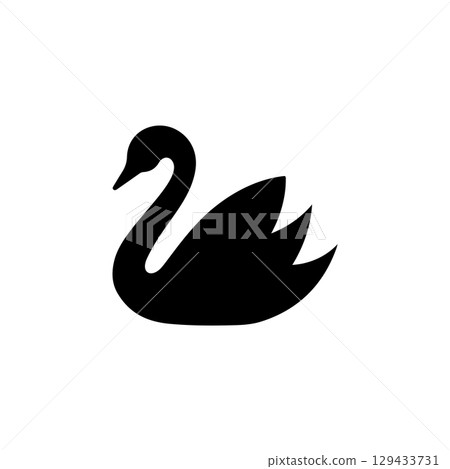Swan minimalist emblem. Swan emblem. Design element for emblem, sign, poster, label. 129433731