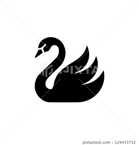 Swan minimalist emblem. Swan emblem. Design element for emblem, sign, poster, label. Swan minimalist emblem. Swan emblem. Design element for emblem, sign, poster, label. 129433732