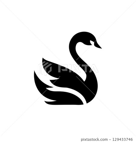 Swan minimalist emblem. Swan emblem. Design element for emblem, sign, poster, label. Swan minimalist emblem. Swan emblem. Design element for emblem, sign, poster, label. 129433746