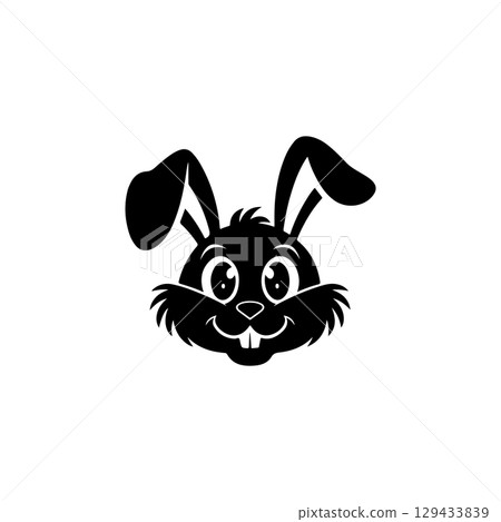 Bunny head sign. Funny easter rabbit emblem. Modern style bunny sign. Vector illustration Bunny head sign. Funny easter rabbit emblem. Modern style bunny sign. Vector illustration 129433839