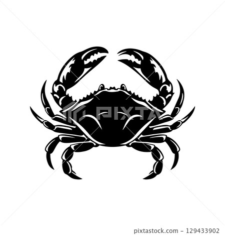 Vintage  engraving illustration of crab. Seafood emblem with crab. Vector crab illustration 129433902