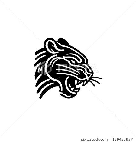 Panther head. Modern style head of the panther. Vector illustration Panther head. Modern style head of the panther. Vector illustration 129433957