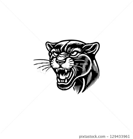 Panther head. Modern style head of the panther. Vector illustration Panther head. Modern style head of the panther. Vector illustration 129433961