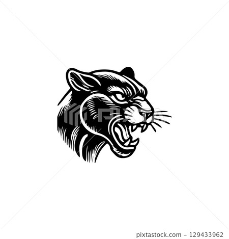 Panther head. Modern style head of the panther. Vector illustration 129433962