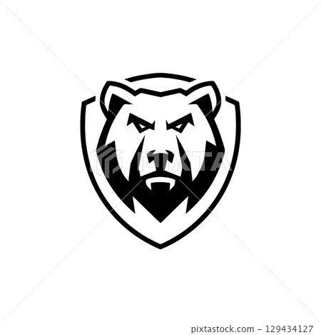 Grizzly bear. Bear emblem. Modern style bear sign. Vector illustration Grizzly bear. Bear emblem. Modern style bear sign. Vector illustration 129434127