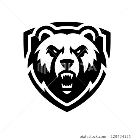 Grizzly bear. Bear emblem. Modern style bear sign. Vector illustration Grizzly bear. Bear emblem. Modern style bear sign. Vector illustration 129434135