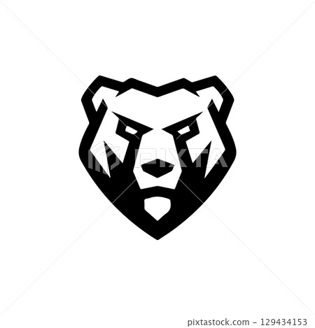 Grizzly bear. Bear emblem. Modern style bear sign. Vector illustration 129434153