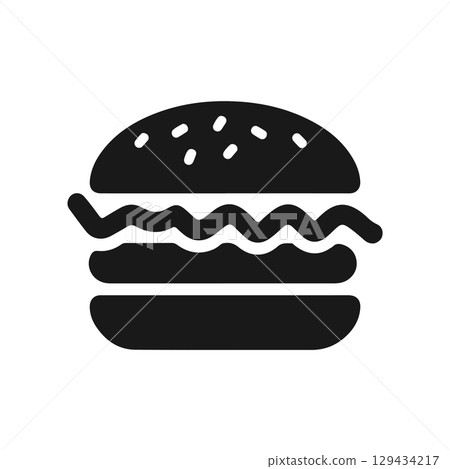 Illustration of a hamburger. Burger emblem. Vector illustration 129434217