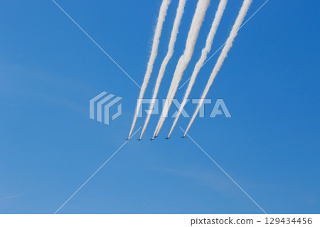 Blue Impulse flyover over Noda Central Park in Toyonaka City 129434456
