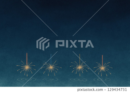 煙火系列: 煙火和火柴的夏季背景 煙火系列: 煙火和火柴的夏季背景 129434731