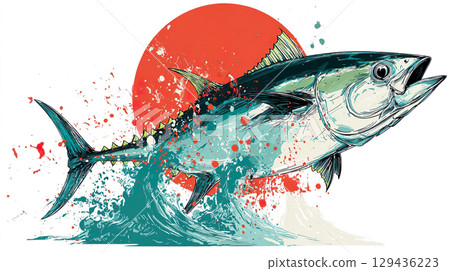 動態鮪魚插圖01 動態鮪魚插圖01 129436223