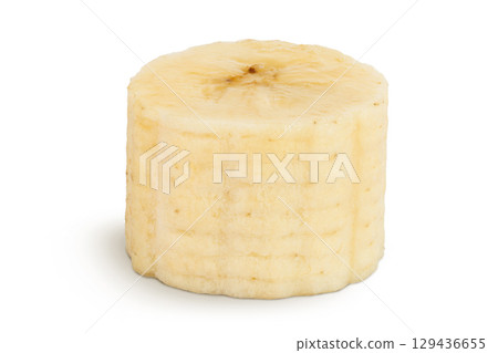peeled banana isolated on white background peeled banana isolated on white background 129436655