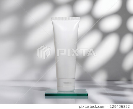 set of cosmetic tube bottles 129436832