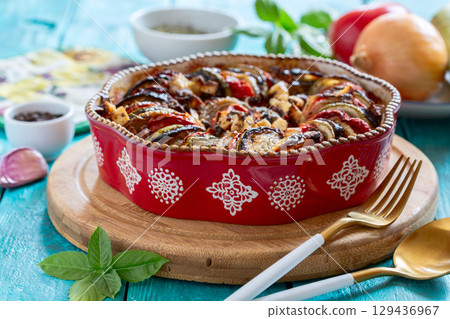 Summer vegetable dish of Provencal cuisine. Summer vegetable dish of Provencal cuisine. 129436967