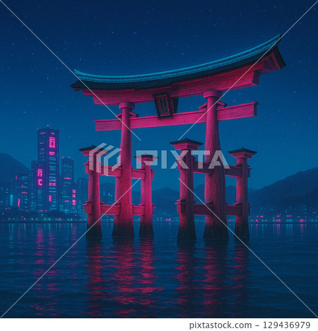 Cyber Itsukushima Shrine 129436979