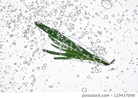 The texture of the rosemary shampoo in close-up. 129437099