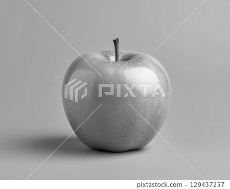 A simple and beautiful image of a single apple. AI-generated image. 129437257