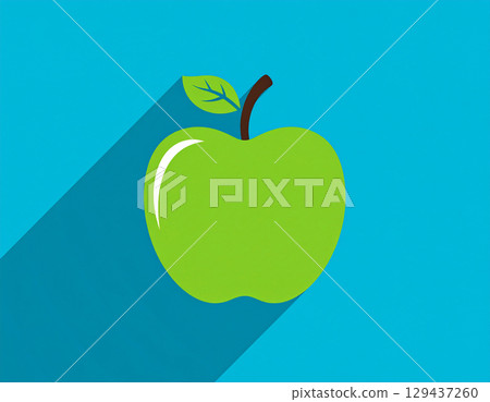 簡潔可愛的蘋果插畫。 AI 產生的影像。 簡潔可愛的蘋果插畫。 AI 產生的影像。 129437260