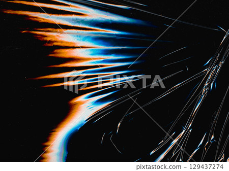 Light glow. Wave flicker glitch. Fantastic multicolor gradient blur reflection. Film texture flash leak black abstract background. Light glow. Wave flicker glitch. Fantastic multicolor gradient blur reflection. Film texture flash leak black abstract background. 129437274
