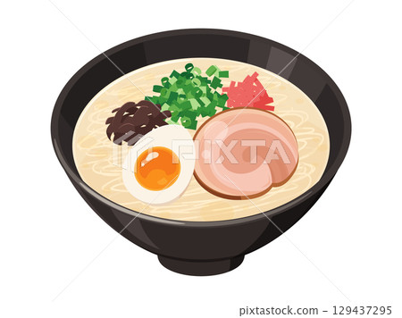 Tonkotsu ramen illustration material 129437295