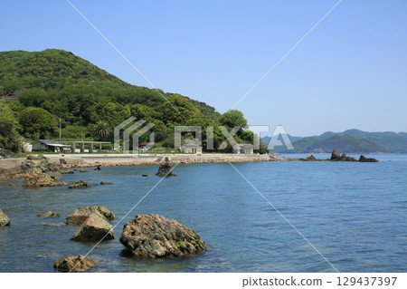 Ako City, Hyogo Prefecture, scenery from the Ako Misaki Coast Promenade Ako City, Hyogo Prefecture, scenery from the Ako Misaki Coast Promenade 129437397