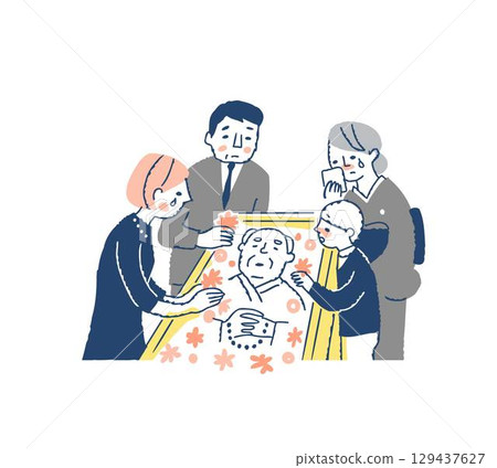 入殮：親屬在棺材上獻花 129437627