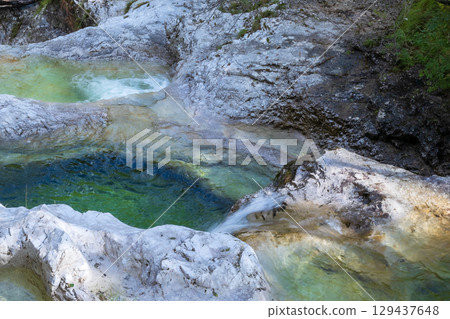 Pools of Cadini del Brenton, Dolomites, Italy Pools of Cadini del Brenton, Dolomites, Italy 129437648