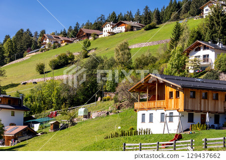 Rural houses in Ortisei. Dolomites, Italy Rural houses in Ortisei. Dolomites, Italy 129437662